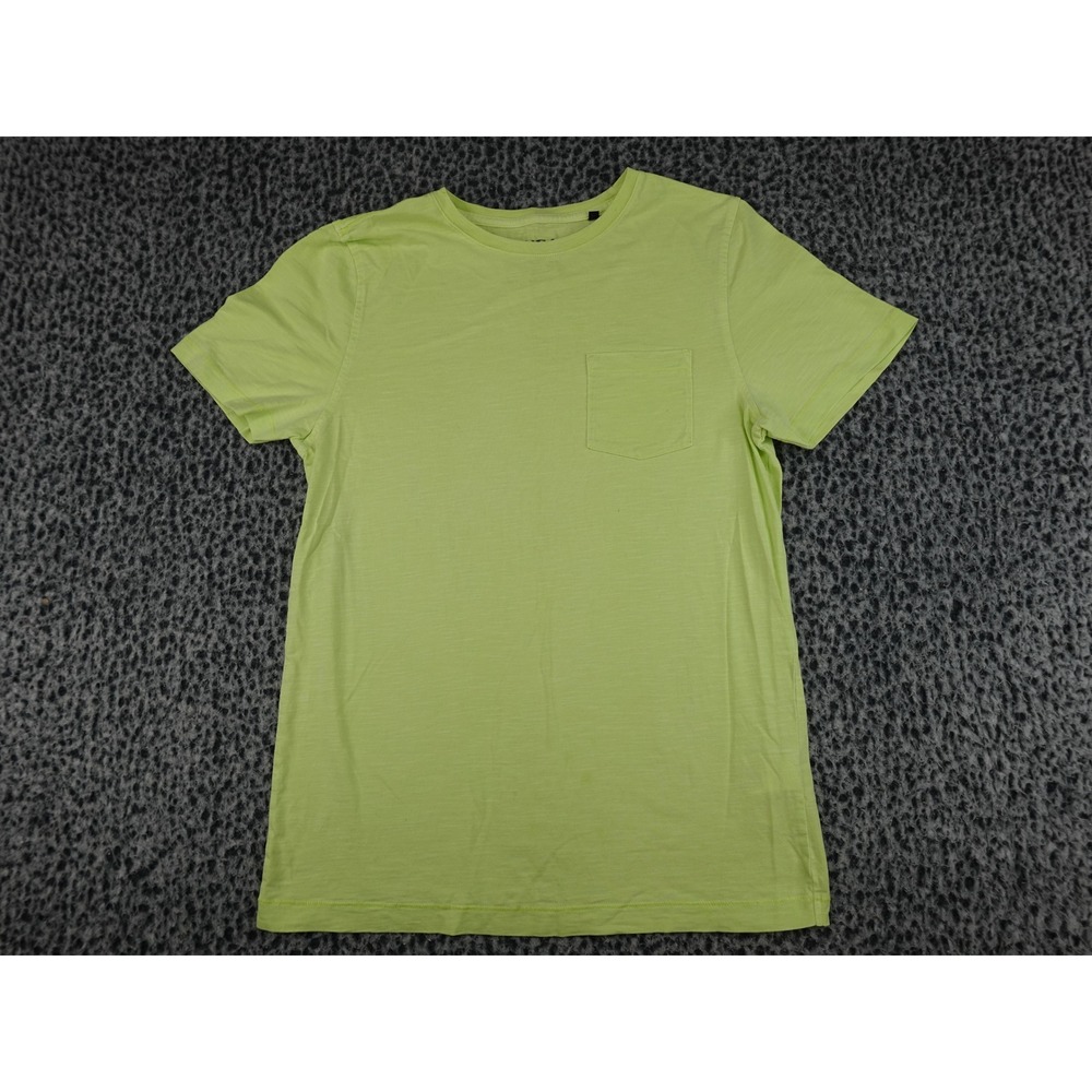 McNeal Pocket T-Shirt Mens Small Lime Green Slub Cotton Crew Neck Paolo 12120